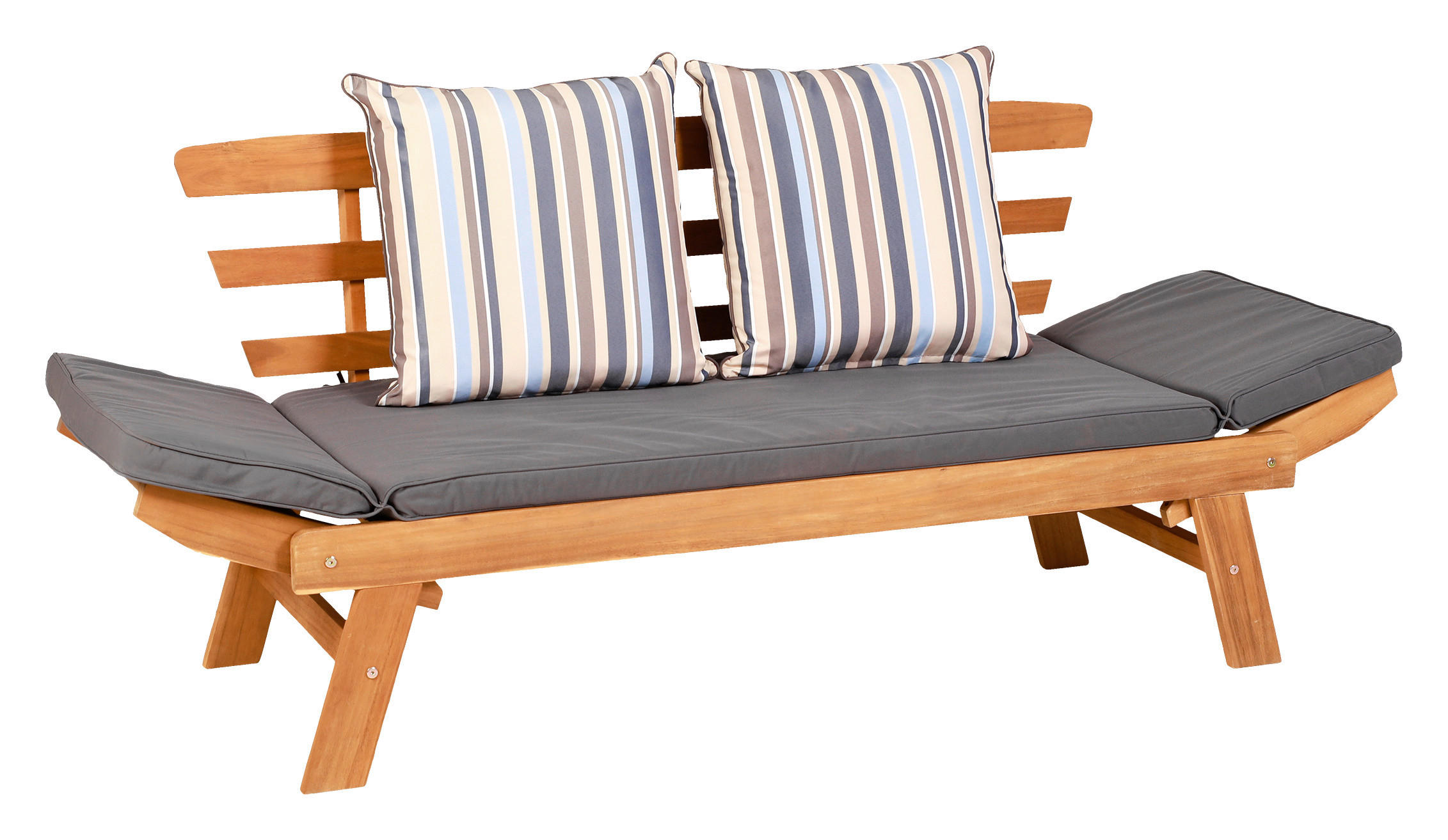 GARTENBANK 198/78/68 cm  in Grau, Akaziefarben  - Akaziefarben/Grau, MODERN, Holz/Textil (198/78/68cm) - Greemotion
