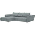 ECKSOFA in Webstoff Türkis  - Türkis/Silberfarben, MODERN, Kunststoff/Textil (218/304cm) - Carryhome