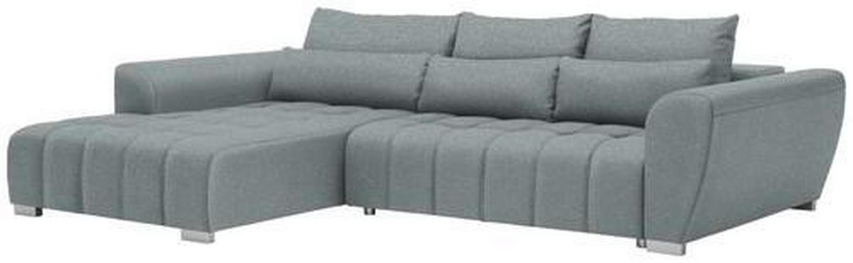 ECKSOFA in Webstoff Türkis  218/304 cm  - Türkis/Silberfarben, MODERN, Kunststoff/Textil (218/304cm) - Carryhome