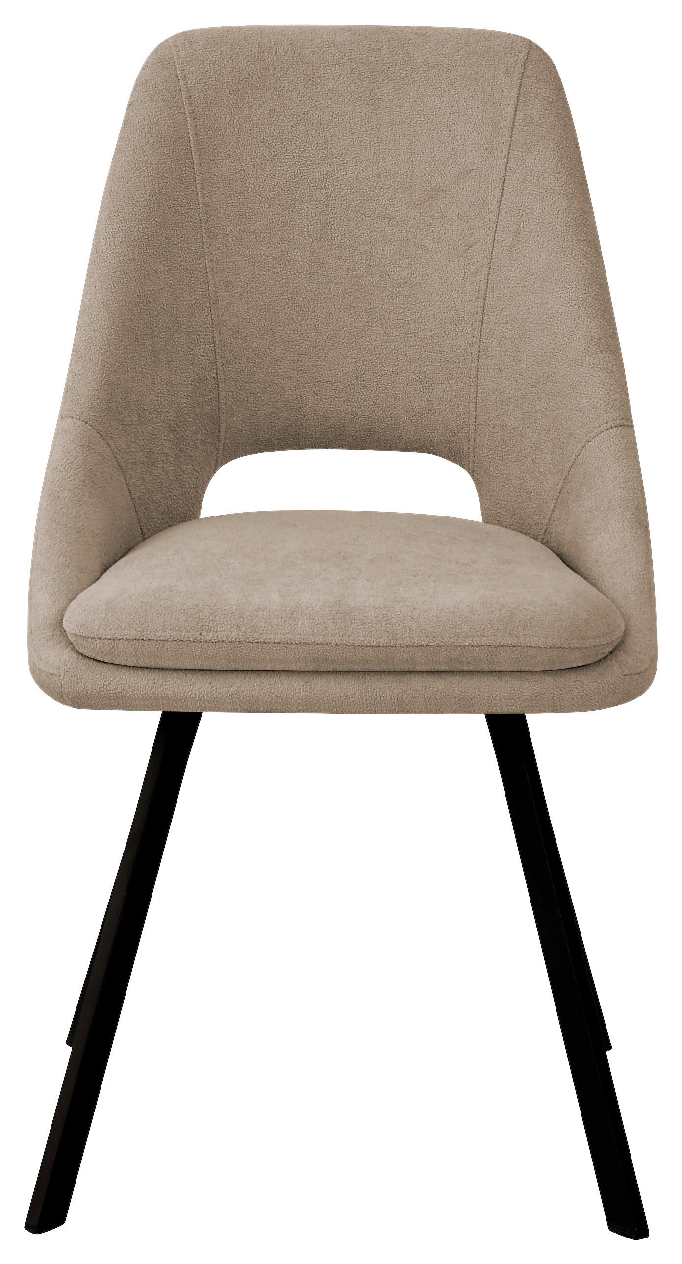 STUHL Webstoff Taupe  - Taupe/Schwarz, Design, Textil/Metall (48/85/56cm) - Boxxx