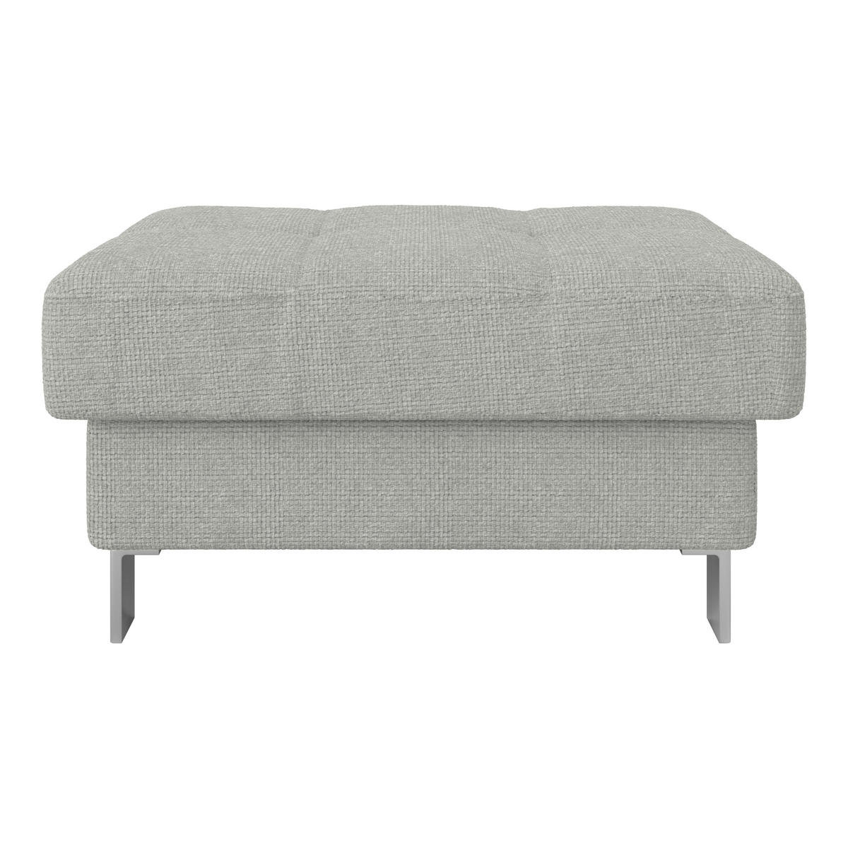 HOCKER Drell Hellgrau  - Hellgrau, MODERN, Textil/Metall (90/44/73cm) - MID.YOU