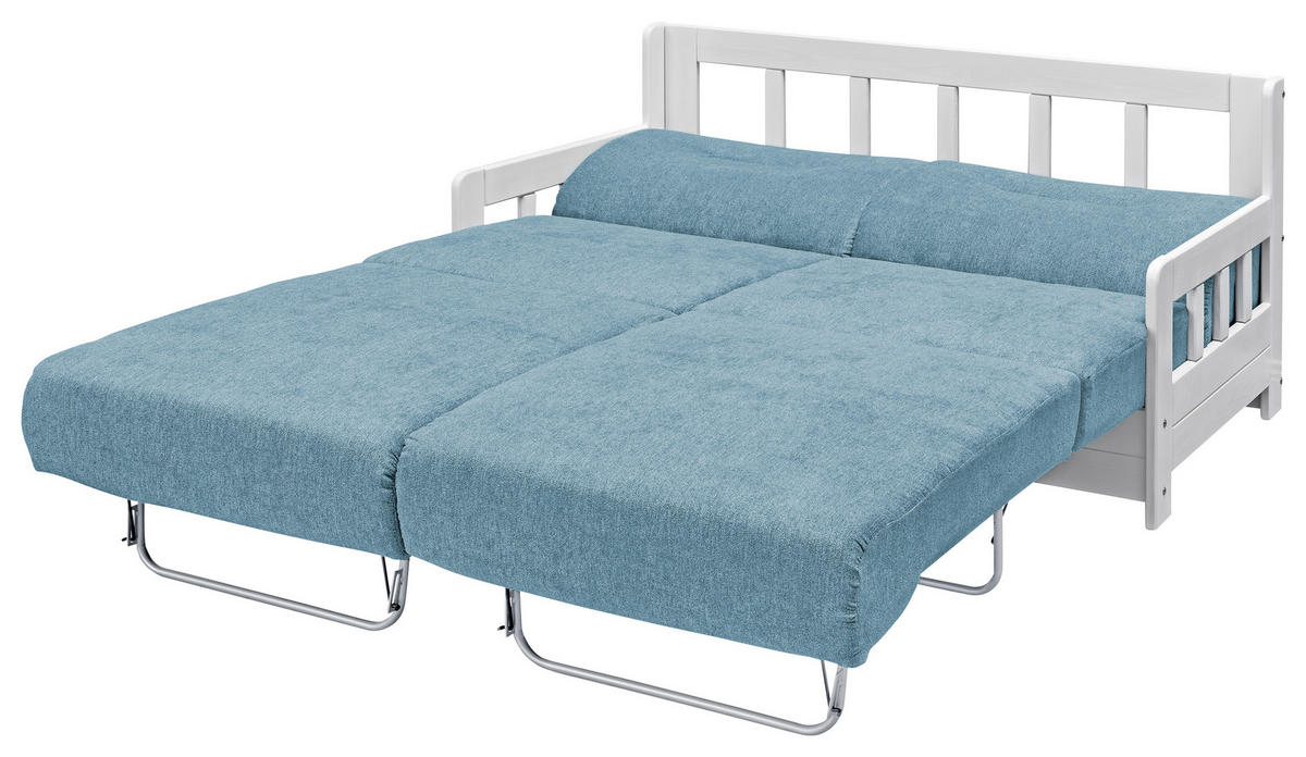 SCHLAFSOFA Mikrofaser Blau, Weiß  - Blau/Weiß, LIFESTYLE, Textil (154/88/90cm) - Livetastic