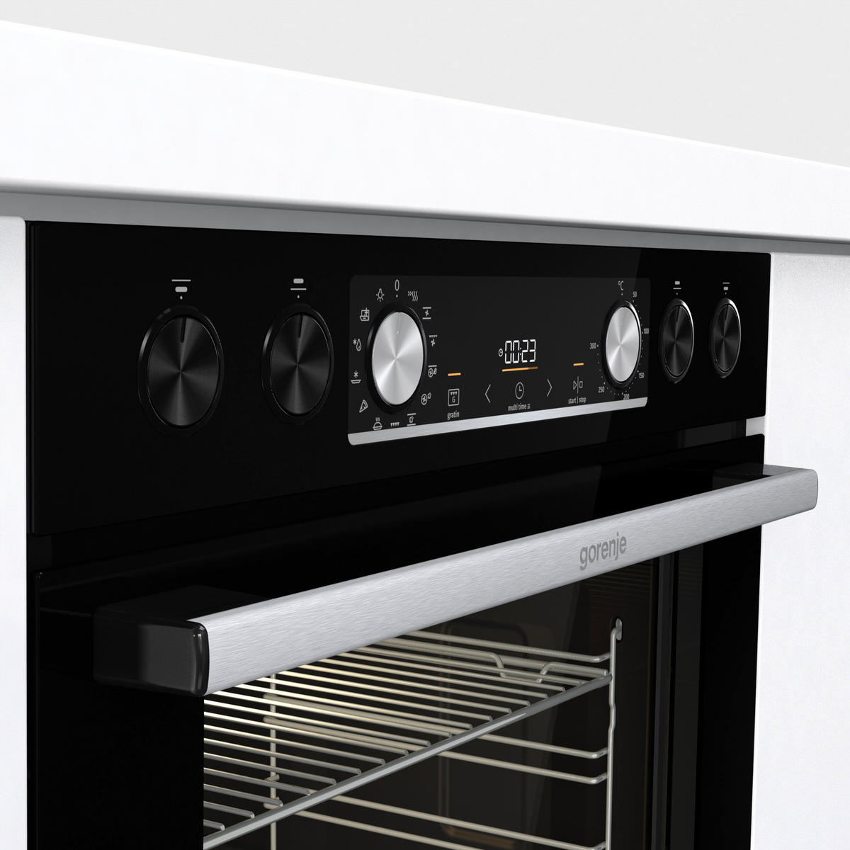 HERDSET BLACK SET 5 INDUKTION  - Schwarz, Basics, Glas/Metall (59,5/59,5/56,4cm) - Gorenje
