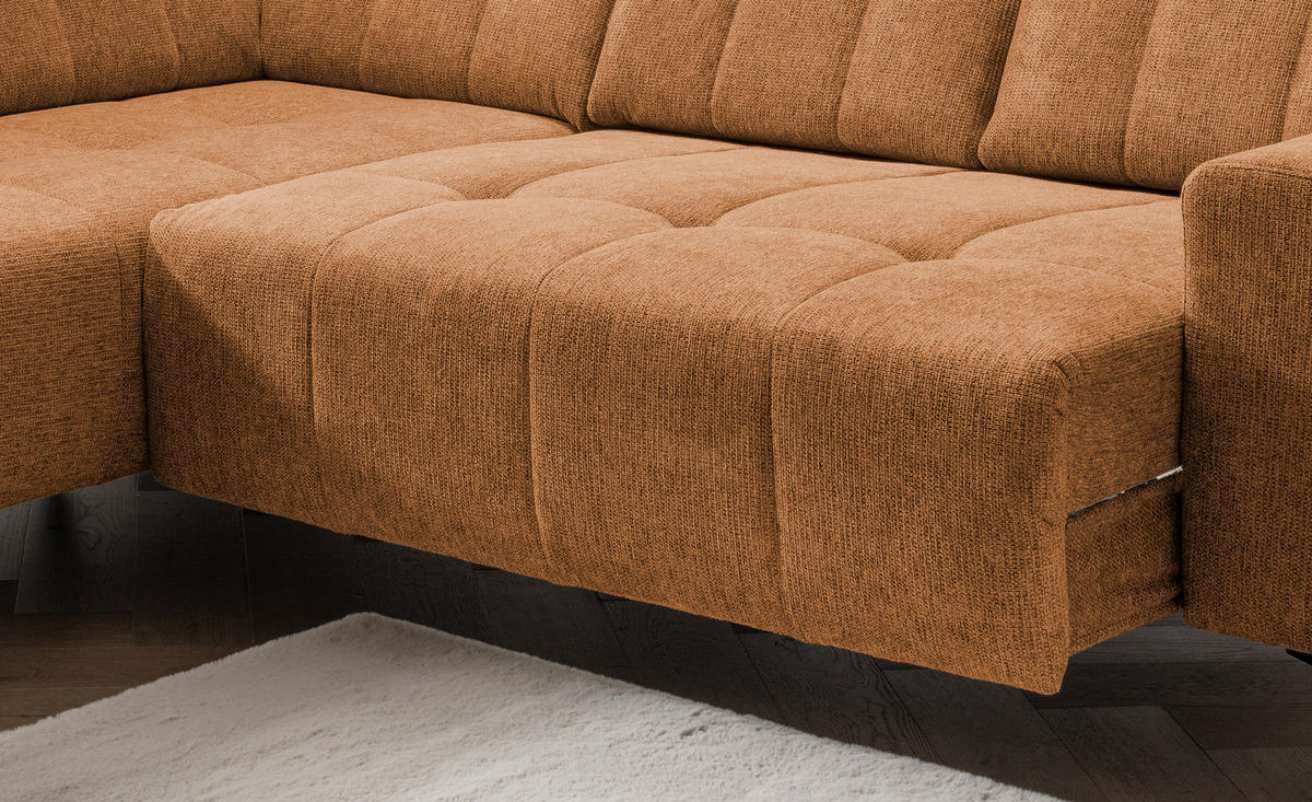 ECKSOFA in Chenille Currygelb  - Currygelb/Schwarz, Modern, Textil/Metall (200/261cm) - Livetastic