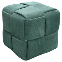 POUF Cord Dunkelgrün 40/40/40 cm  - Dunkelgrün, Design, Textil (40/40/40cm) - MID.YOU