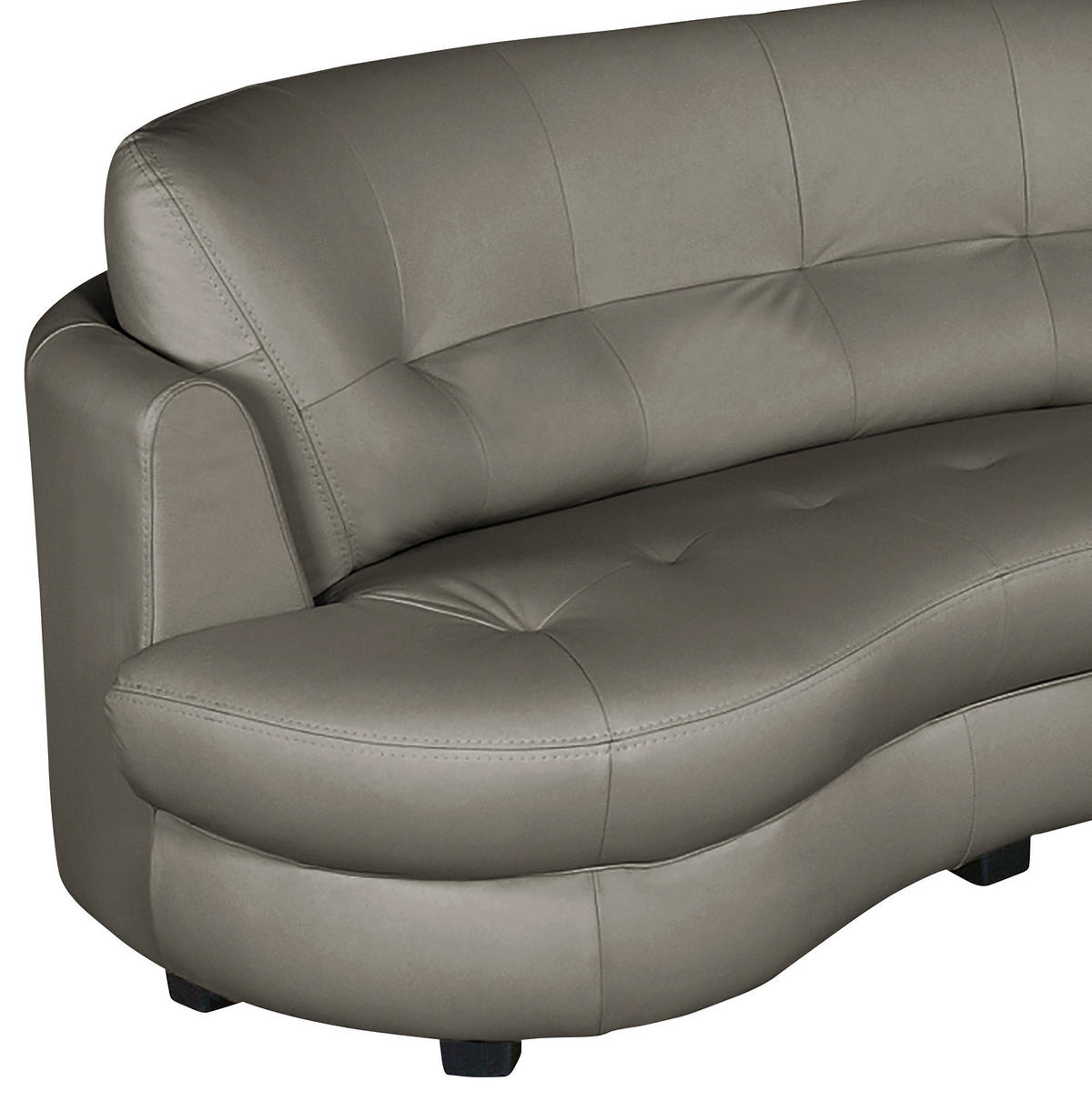 ECKSOFA Schlammfarben Echtleder Lederlook  - Schlammfarben/Schwarz, Design, Leder/Kunststoff (300/113cm) - Livetastic