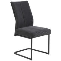 SCHWINGSTUHL  in Eisen Cord  - Anthrazit/Schwarz, MODERN, Textil/Metall (50/99/65cm) - Boxxx