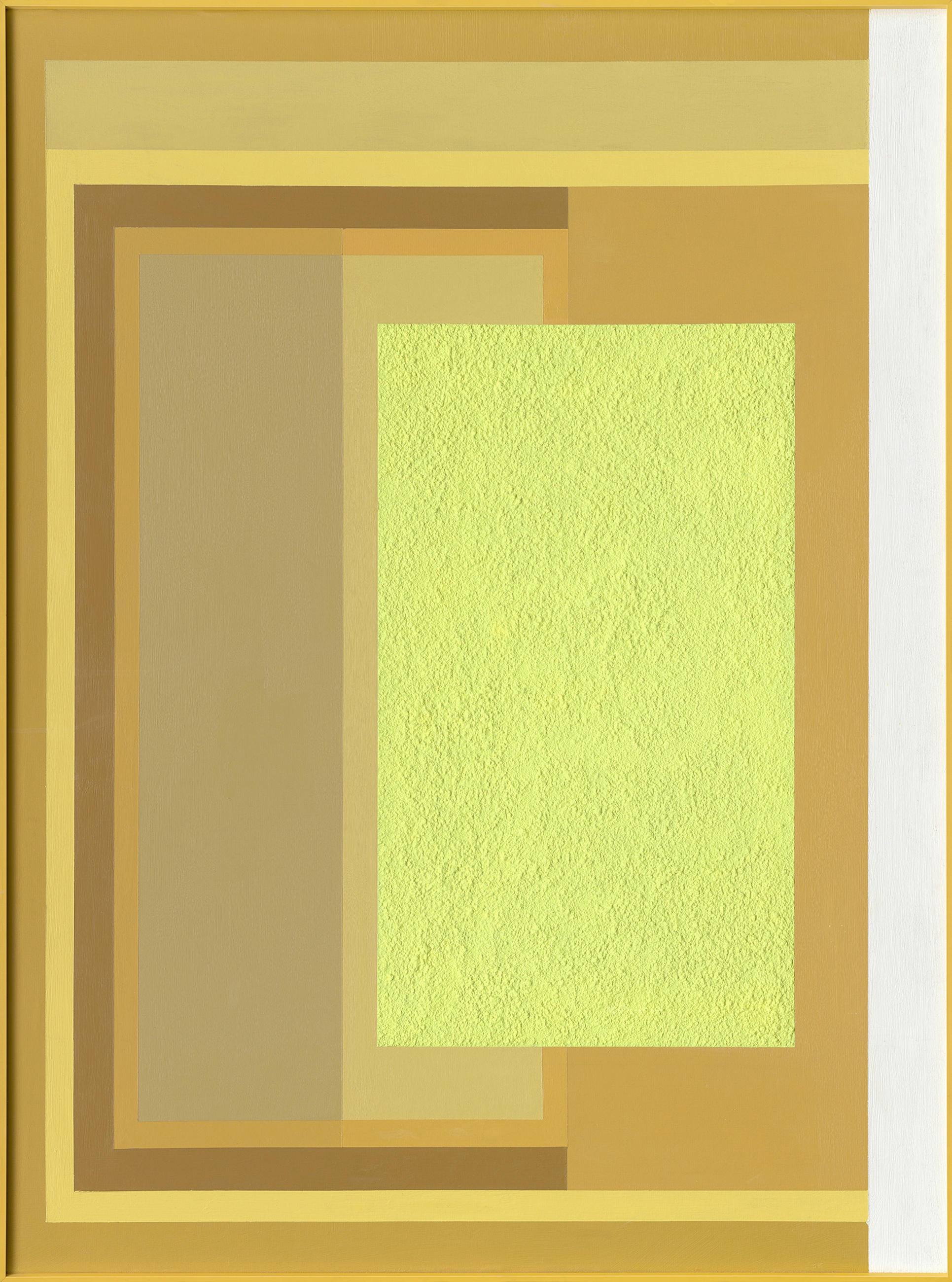 OLJEMÅLNING 70/100 cm  - vit/mörkgul, Design, metall/papper (70/100cm) - Monee