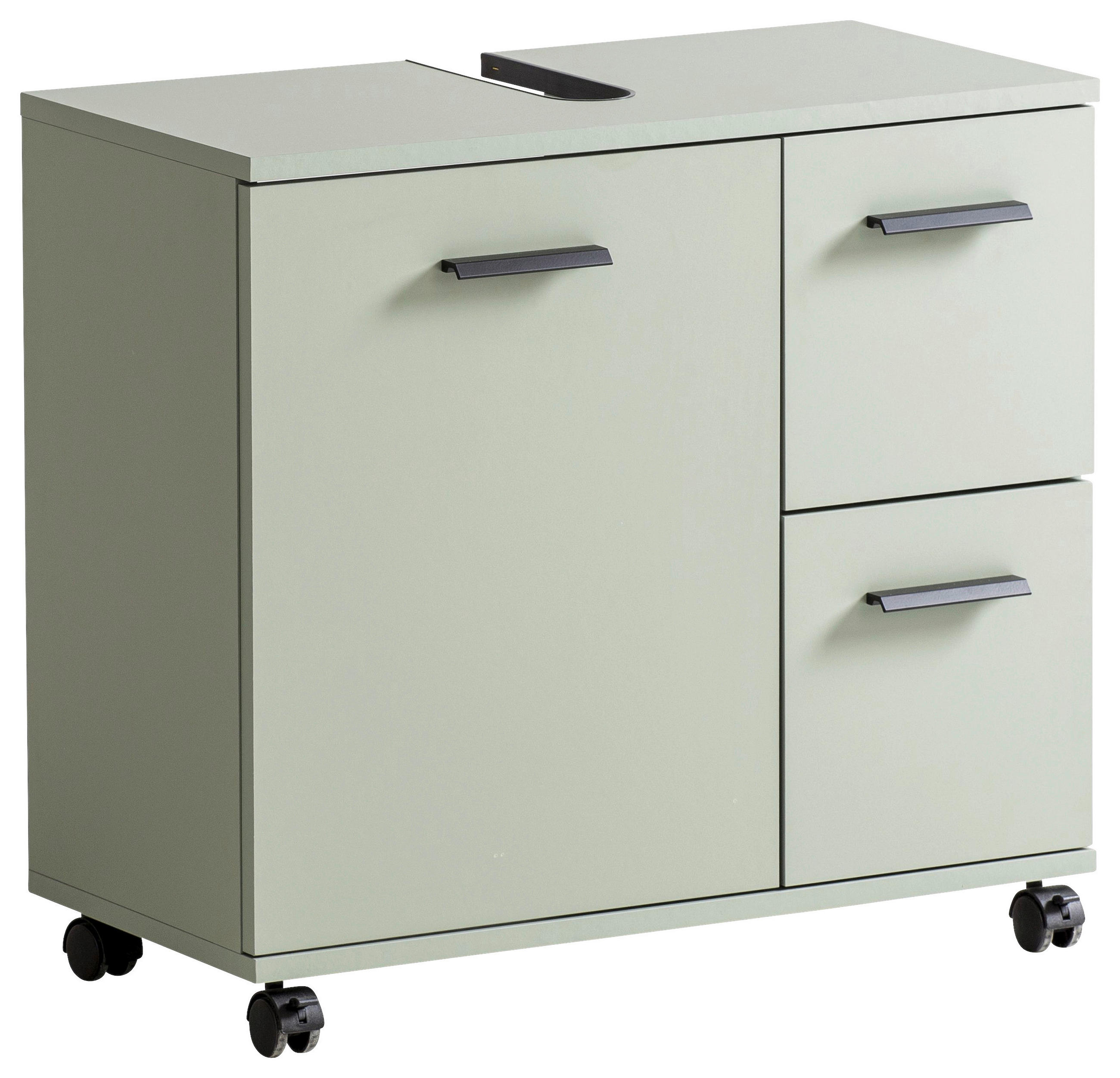 Stylife Waschbeckenunterschrank Palermo Schwarz, Pastellgrün 65.1x60x32 cm