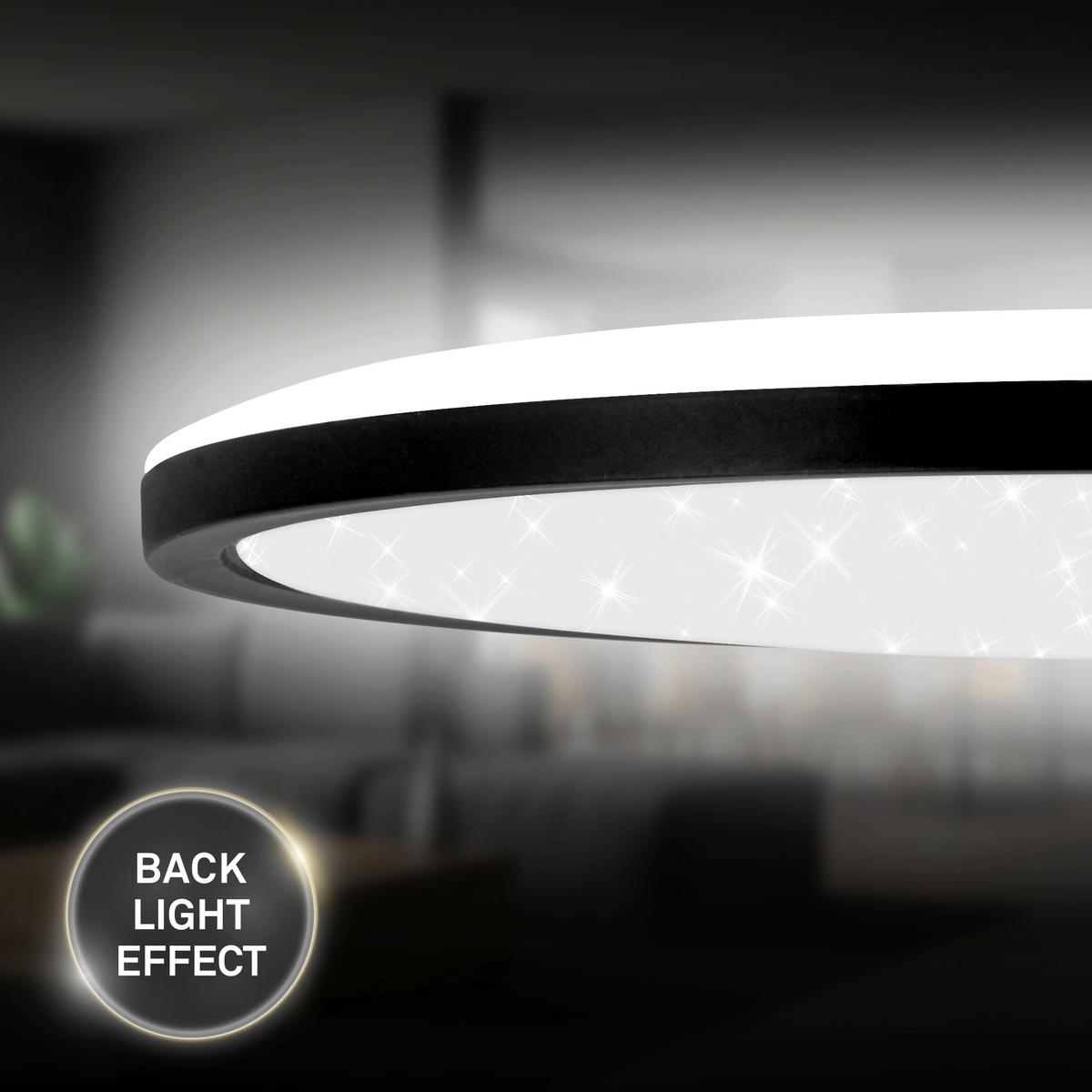 LED-PANEEL  - Schwarz, Basics, Kunststoff (37,5/4,5cm)