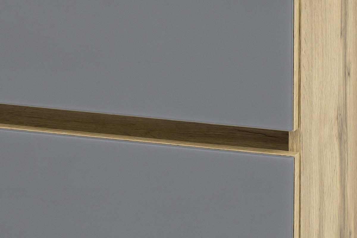 UNTERSCHRANK in   - Eichefarben/Silberfarben, Konventionell, Glas/Holzwerkstoff (40/79/35cm) - Held