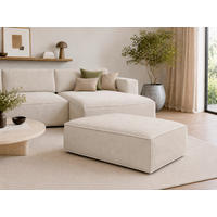HOCKER Textil, Holzwerkstoff Beige  - Beige/Schwarz, Konventionell, Holzwerkstoff/Kunststoff (105/43/65cm) - Livetastic