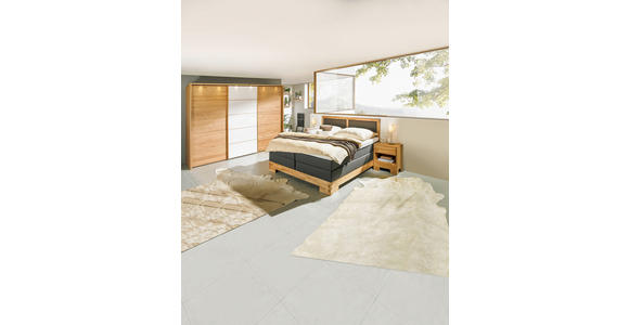 BOXSPRINGBETT 180/200 cm  in Braun, Eichefarben  - Eichefarben/Braun, Design, Holz/Textil (180/200cm) - Linea Natura