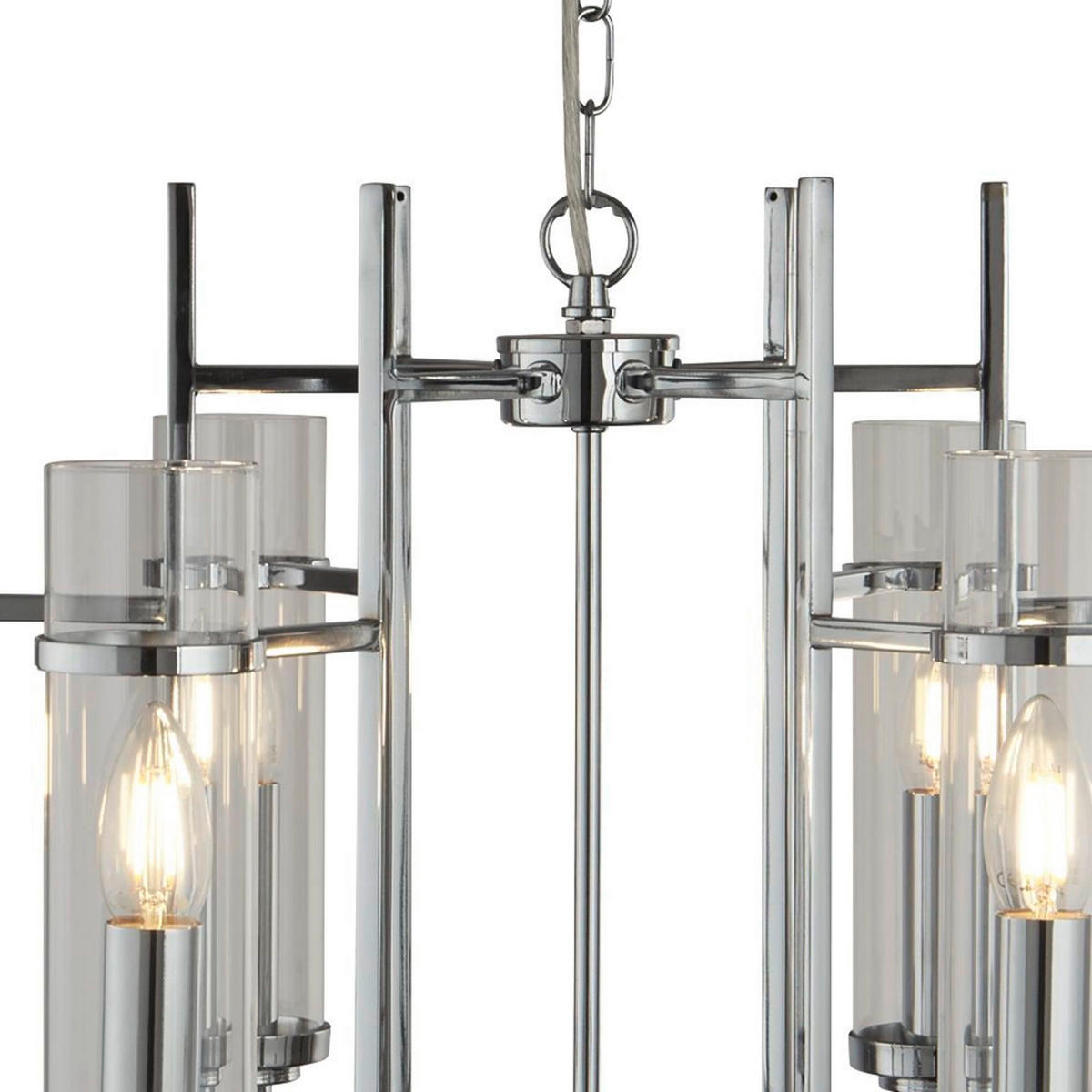 HÄNGELEUCHTE Milo 60/60/42 cm   - Chromfarben, Design, Glas/Metall (60/60/42cm) - Searchlight