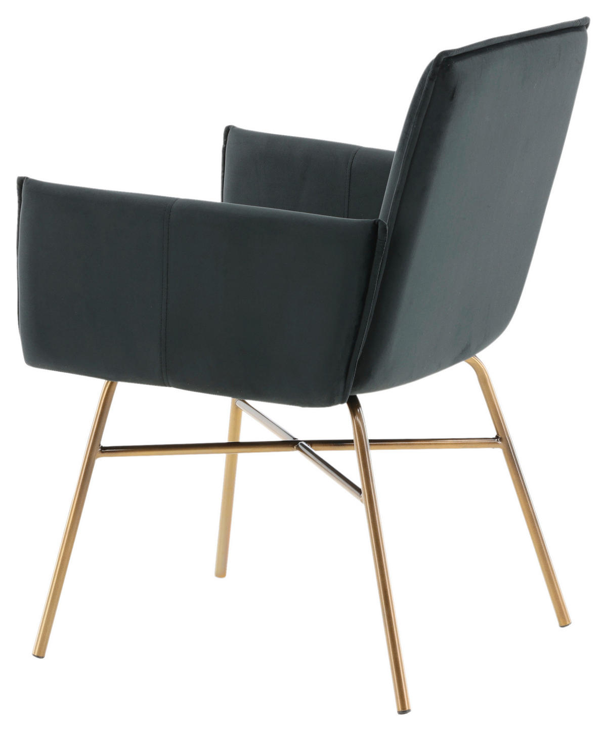 STUHL  in Stahl Samt Metall, Textil  - Messingfarben/Schwarz, Design, Textil/Metall (57/87/60cm) - Livetastic