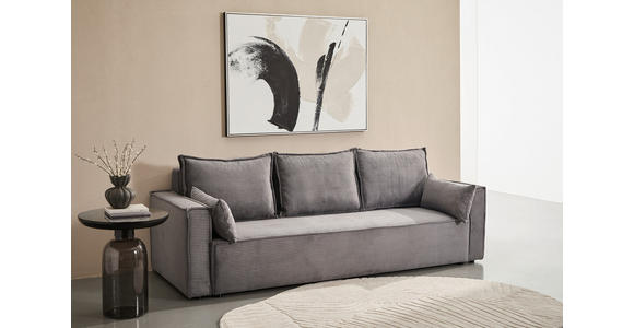 SCHLAFSOFA  mit Rücken echt, Armteil links, Armteil rechts Cord Anthrazit  - Anthrazit/Schwarz, Design, Textil (232/85/92cm) - Xora
