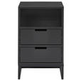 NACHTSCHRANK 47,6/74/40 cm  - Anthrazit/Schwarz, Design, Holzwerkstoff/Metall (47,6/74/40cm) - Novel