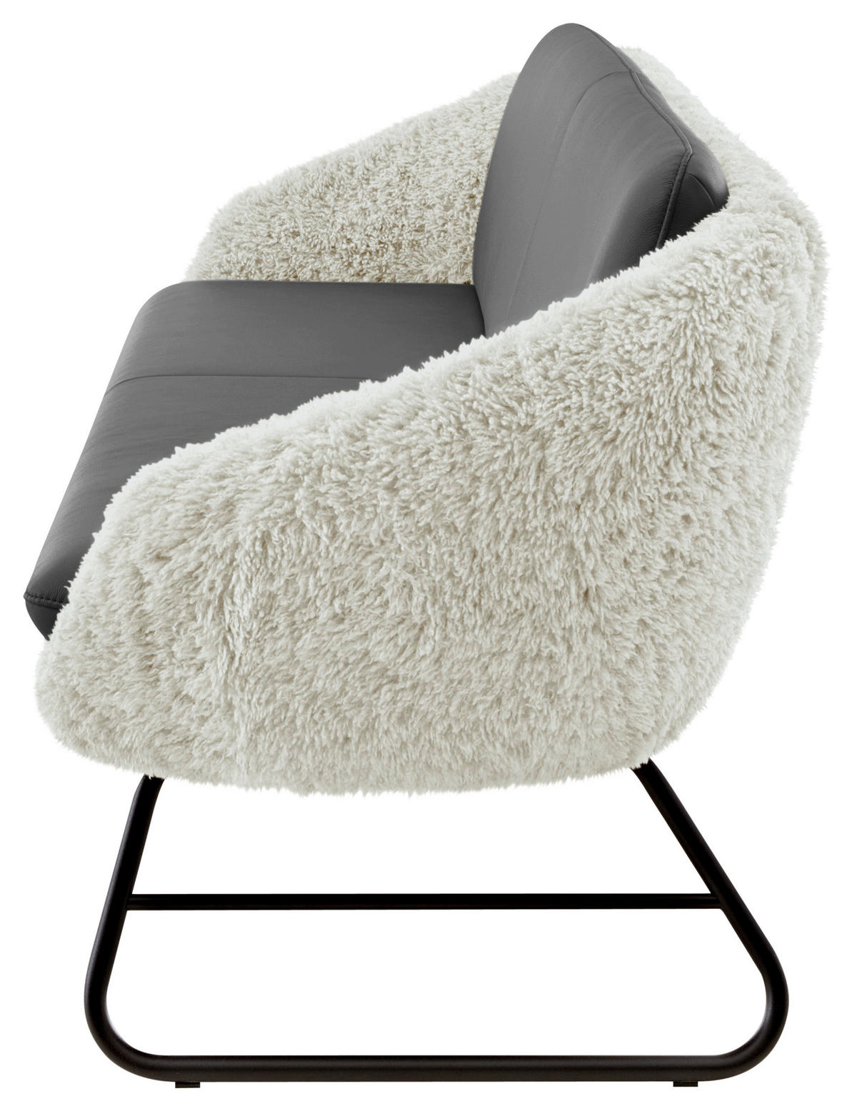 SITZBANK 219/87/78 cm  in Beige, Graublau  - Graublau/Beige, Design, Leder/Textil (219/87/78cm) - Koinor