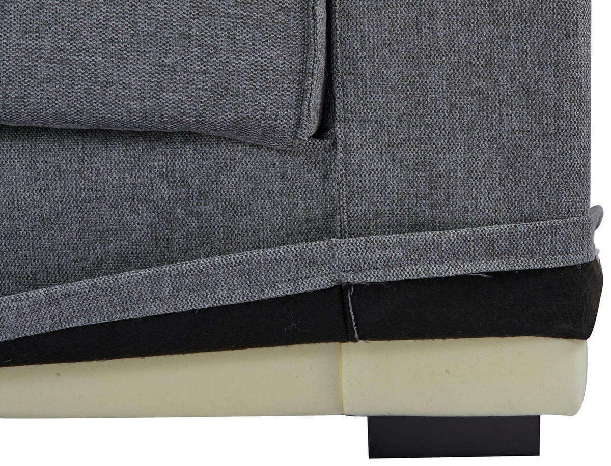 3-SITZER-SOFA Webstoff Dunkelgrau  - Dunkelgrau/Schwarz, MODERN, Kunststoff/Textil (232/87/88cm) - Livetastic