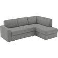 ECKSOFA in Webstoff Hellgrau  - Hellgrau/Schwarz, KONVENTIONELL, Kunststoff/Textil (224/165cm) - Xora