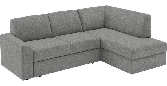 ECKSOFA in Webstoff Hellgrau  - Hellgrau/Schwarz, KONVENTIONELL, Kunststoff/Textil (224/165cm) - Xora