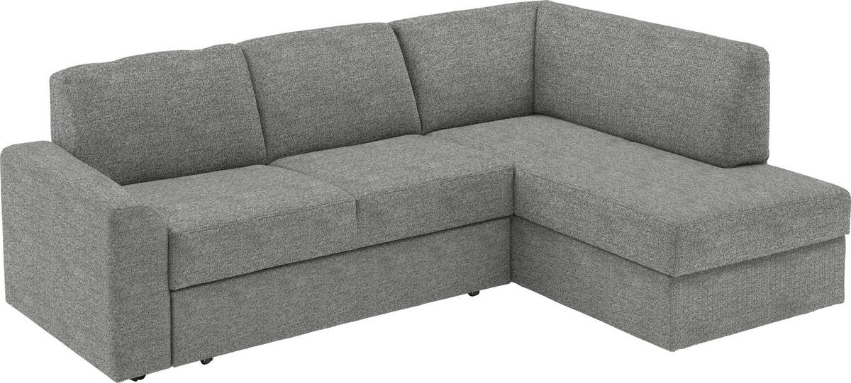 ECKSOFA in Webstoff Hellgrau  - Hellgrau/Schwarz, Konventionell, Kunststoff/Textil (224/165cm) - Xora