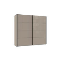 GARDEROB MED SKJUTDÖRRAR 225/210/65 cm,  i sahara, 2 dörrar  - sahara/svart, Design, metall/trämaterial (225/210/65cm) - Carryhome