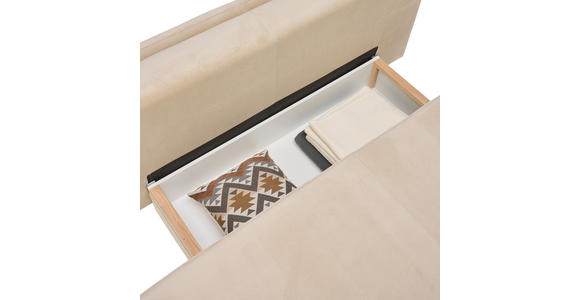 BOXSPRINGSOFA Cord Beige  - Beige/Schwarz, Design, Textil/Metall (200/100/108cm) - Novel