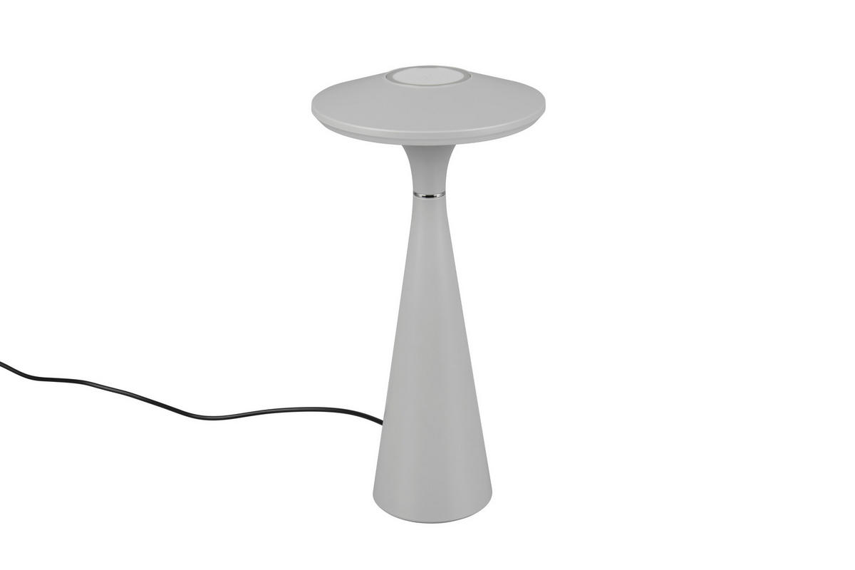 AKKU-TISCHLEUCHTE - Grau, Design, Kunststoff (14/28,5cm)