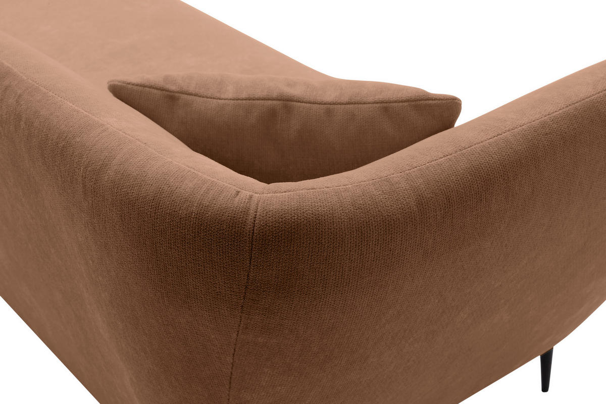 RÉCAMIERE Braun Chenille Zierkissen, Rücken echt  - Schwarz/Braun, KONVENTIONELL, Textil/Metall (224/70/97cm) - Hom`in