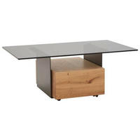 COUCHTISCH in Holz, Metall, Glas 70/115/43 cm  - Eichefarben/Anthrazit, Natur, Glas/Holz (70/115/43cm) - Voglauer