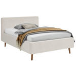 POLSTERBETT 140/200 cm,  in Creme,  - Eichefarben/Creme, Design, Holz/Textil (140/200cm) - Xora