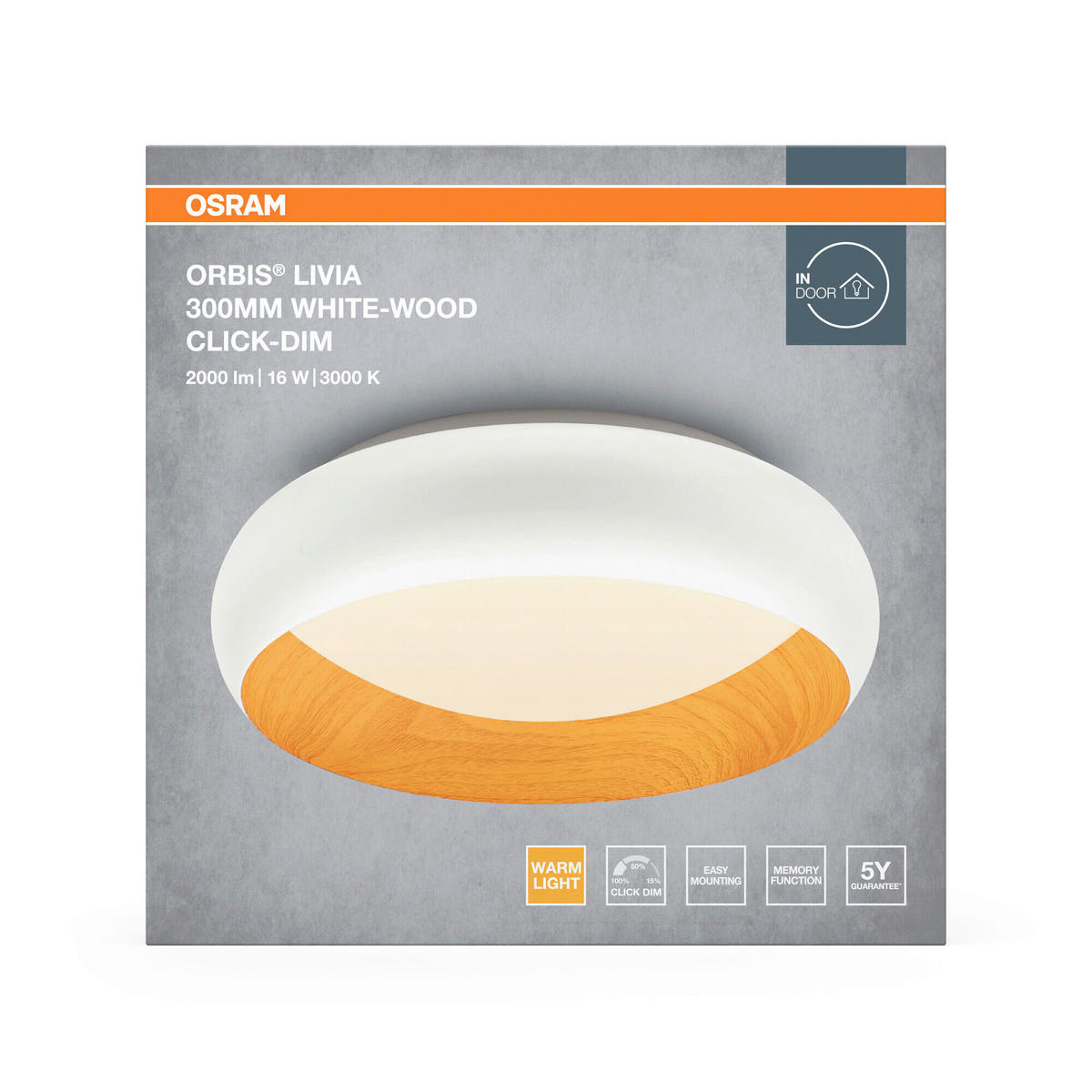 LED-DECKENLEUCHTE 30/9.5 cm   - Design, Kunststoff/Metall (30/9.5cm) - Osram