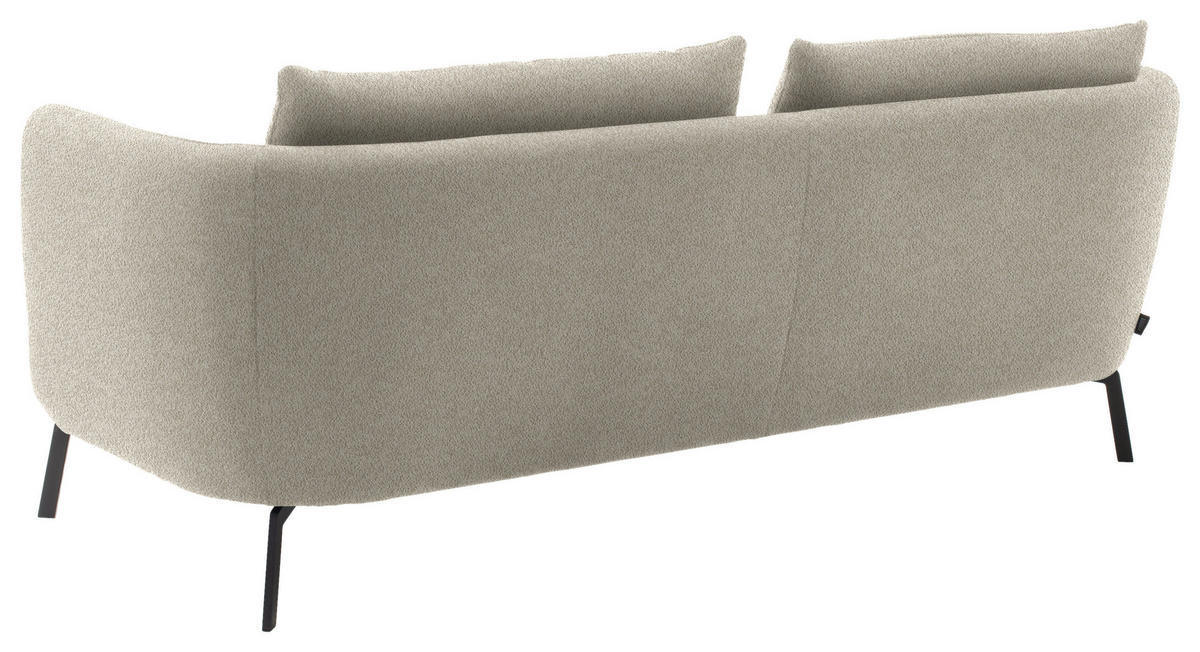 2,5-SITZER  in Flachgewebe Naturfarben  - Schwarz/Naturfarben, Design, Textil/Metall (190/71/91cm) - Schöner Wohnen