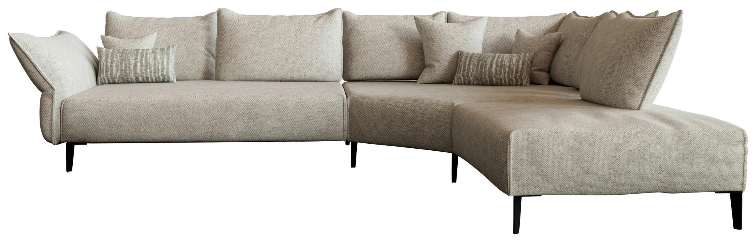 ECKSOFA  in Webstoff Creme  340/272 cm  - Creme/Schwarz, MODERN, Textil/Metall (340/272cm) - W.Schillig