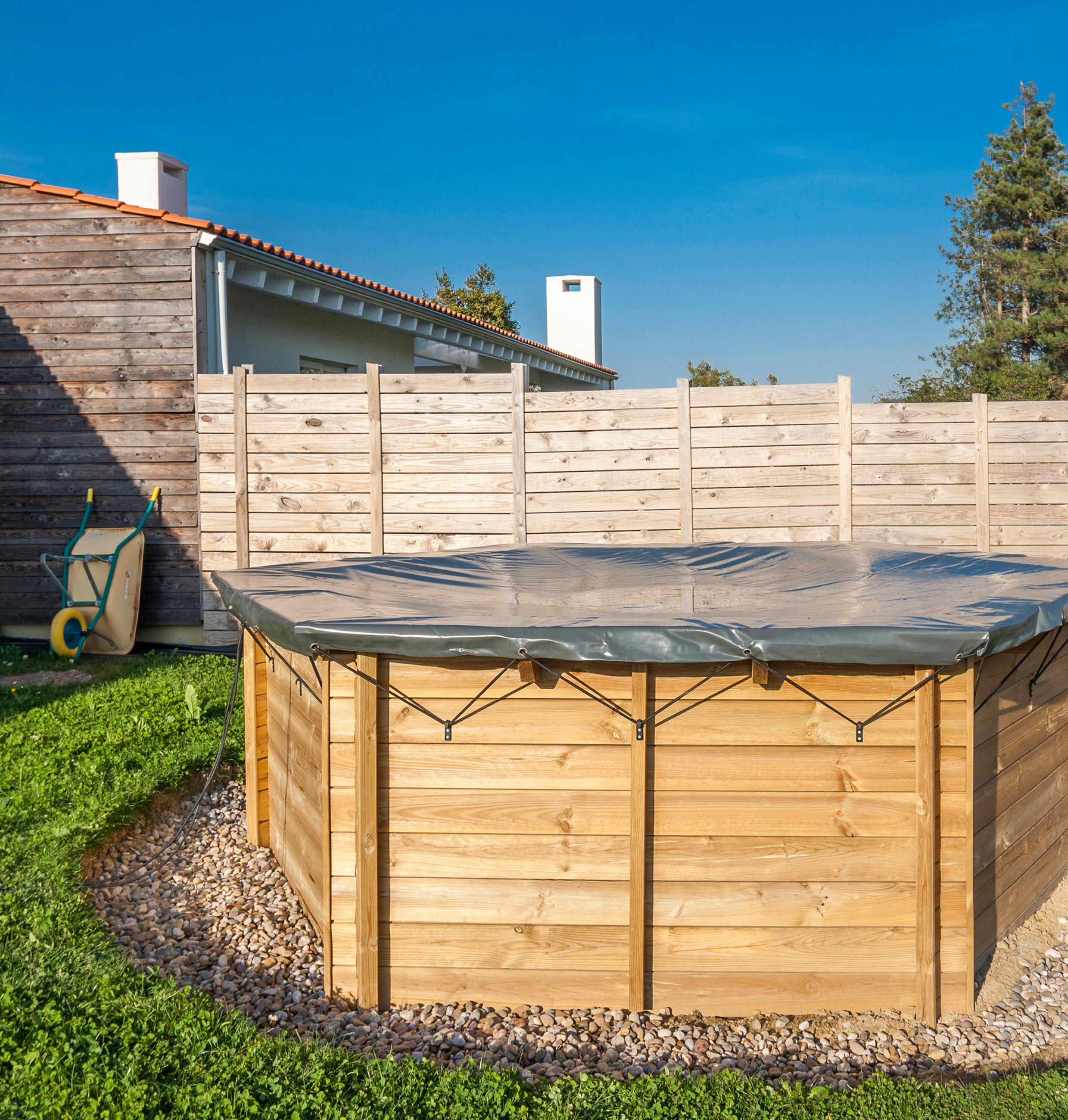 POOLABDECKPLANE 550 cm  - Grau, KONVENTIONELL, Kunststoff (550cm) - Gre