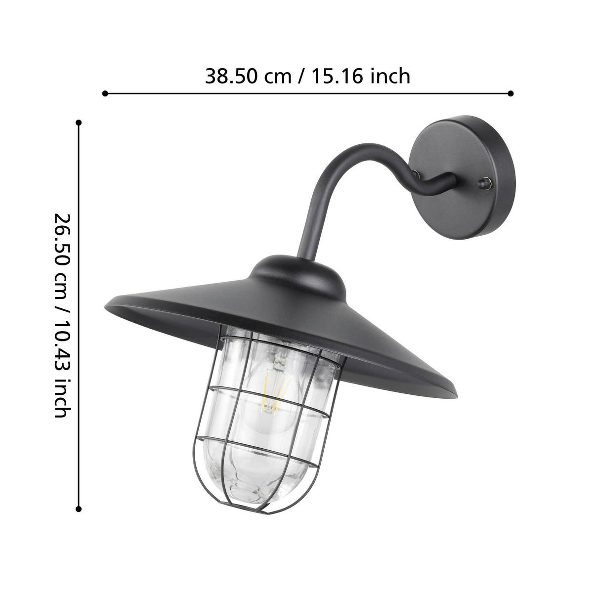 VENKOVNÍ SVÍTIDLO  - černá/barvy zinku, Konvenční, kov/sklo (30/25/38cm) - Eglo