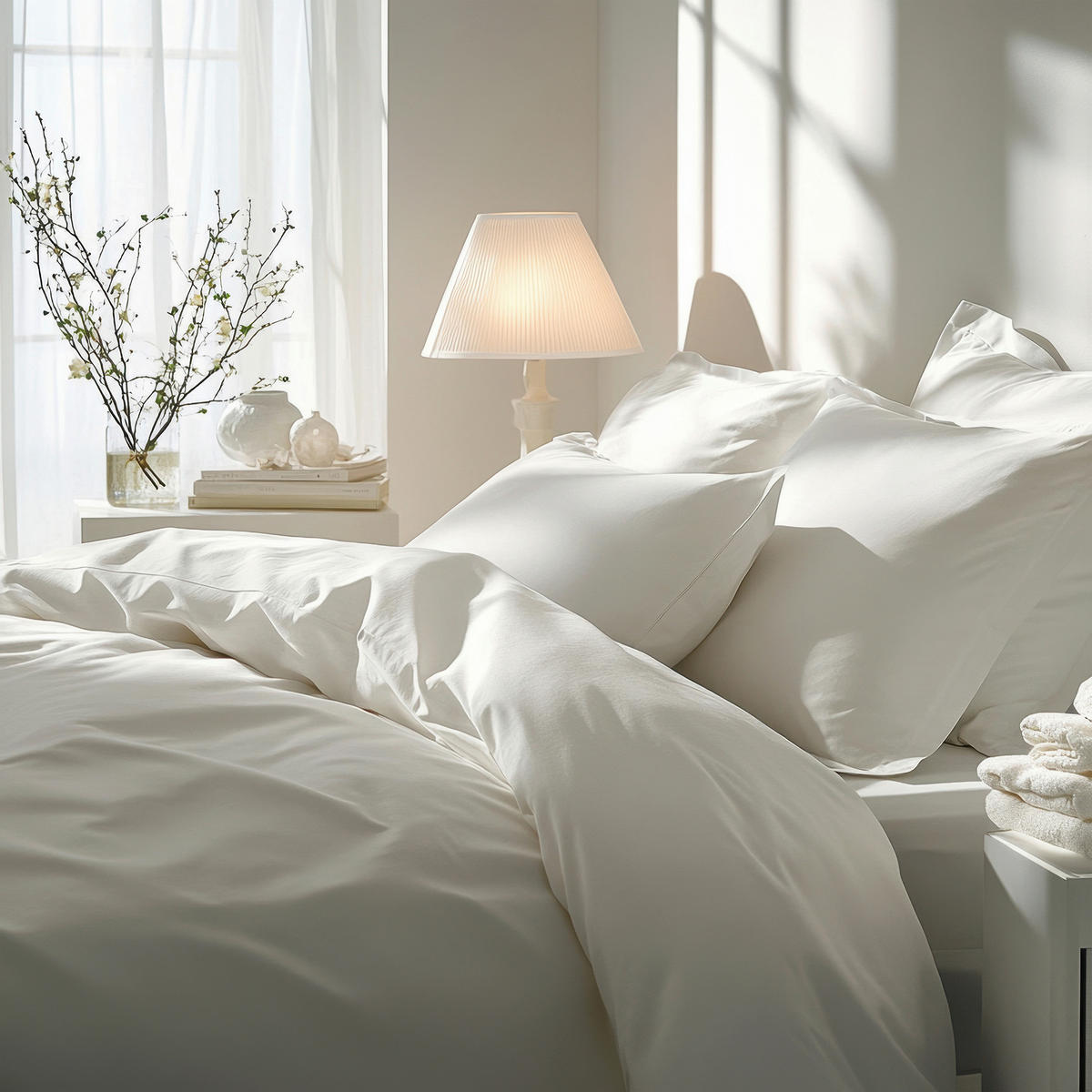 BETTWÄSCHE 4-teilig Satin 135/200 cm  - Weiß, Basics, Textil (135/200cm) - Florella