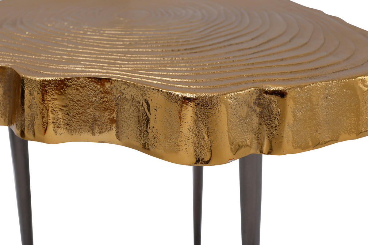 BEISTELLTISCH in Metall 41/46/44 cm  - Goldfarben/Schwarz, Design, Metall (41/46/44cm) - Kayoom