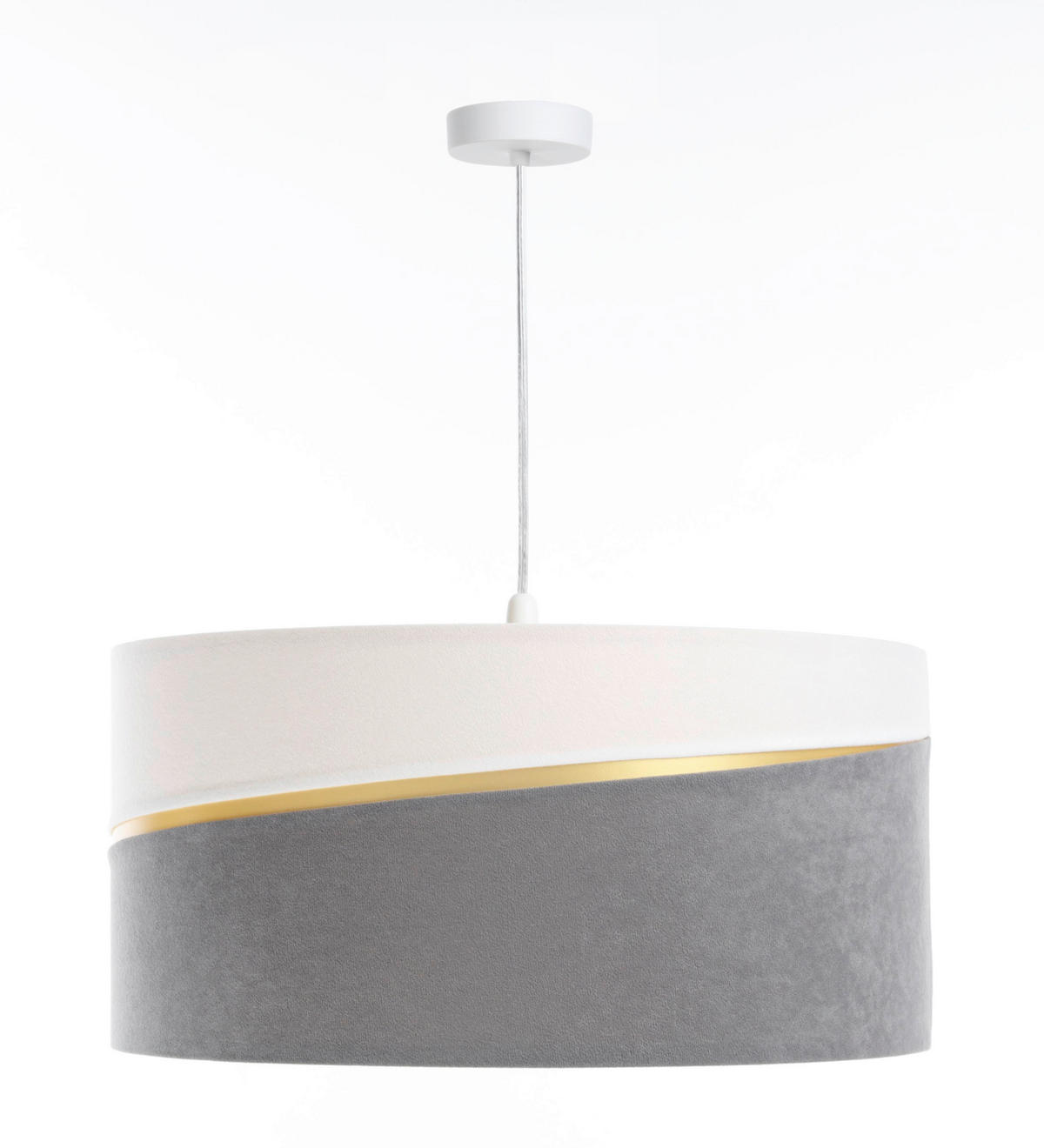 HÄNGELEUCHTE Swing 50/95 cm   - Goldfarben/Hellgrau, Design, Kunststoff/Textil (50/95cm)