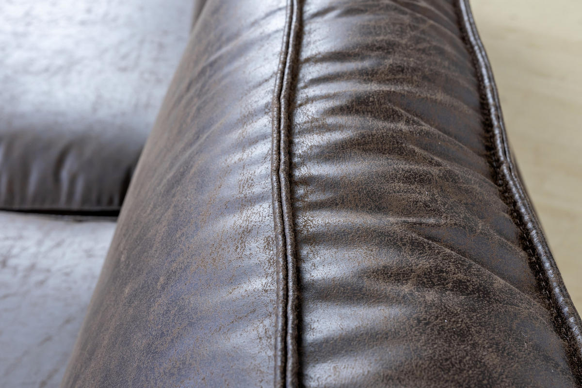 ECKSOFA in Lederlook Grau  - Schwarz/Grau, Design, Textil/Metall (160/295cm) - Livetastic