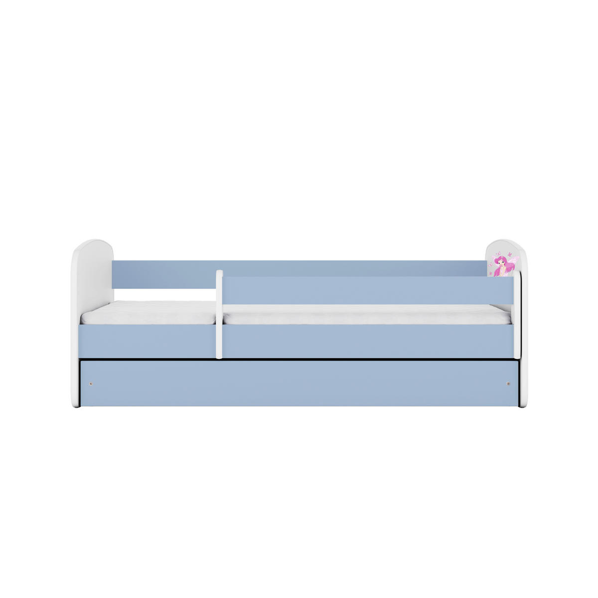 KINDER-/JUNIORBETT 80/160 cm  in Blau, Weiß  - Blau/Birkefarben, MODERN, Holz/Holzwerkstoff (80/160cm) - MID.YOU