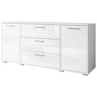 ŠIROKÁ KOMODA, bílá, vysoce lesklá bílá, 150/68/40 cm - šedá/bílá, Basics, kompozitní dřevo/plast (150/68/40cm) - MID.YOU