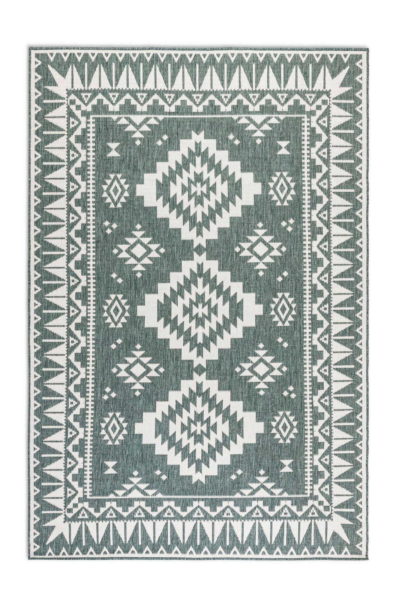 OUTDOORTEPPICH für Terrasse und Balkon 80/150 cm Gemini Grün, Weiß  - Weiß/Grün, Design, Kunststoff/Textil (80/150cm) - Elle Decoration