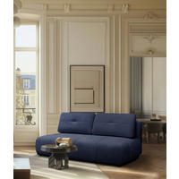 SCHLAFSOFA Struktur Dunkelblau  - Schwarz/Dunkelblau, Design, Textil (208cm) - MID.YOU