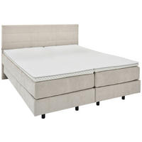 BOXSPRINGBETT 160/200 cm,  in Creme, gepolstertes Kopfteil, Matratzen, H3 + H3 = fest  - Creme/Schwarz, KONVENTIONELL, Holzwerkstoff/Kunststoff (160/200cm) - Musterring