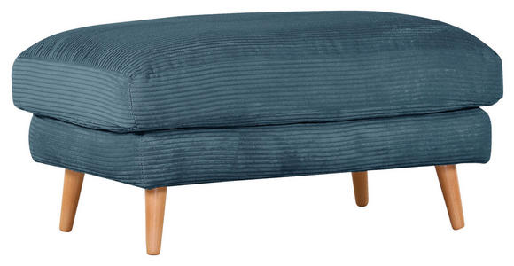 HOCKER Amaro Cord Petrol  - Petrol/Naturfarben, ROMANTIK / LANDHAUS, Holz/Textil (100/50/63cm) - Landscape