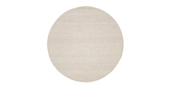HANDWEBTEPPICH 150/150 cm Helsinki Naturfarben, Weiß rund  - Naturfarben/Weiß, Basics, Textil (150/150cm) - Linea Natura