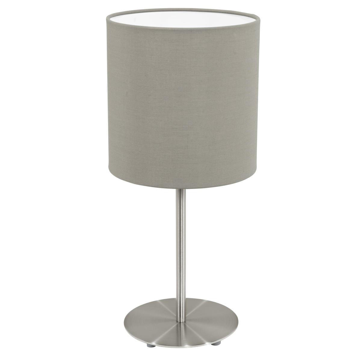 TISCHLEUCHTE 18/40 cm   - Taupe/Nickelfarben, KONVENTIONELL, Textil/Metall (18/40cm) - Eglo