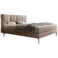 BOXSPRINGBETT 180/200 cm  in Taupe  - Taupe/Schwarz, Design, Leder/Textil (180/200cm) - Esposa